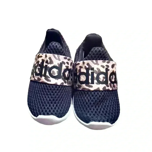 Adidas Girls Lite Racer Adapt 4.0 (Toddler) Size 4 Black/Pink/Green/Cheetah - Picture 8 of 8